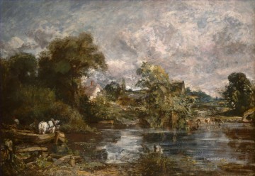 Juan Constable Painting - El caballo blanco romántico John Constable